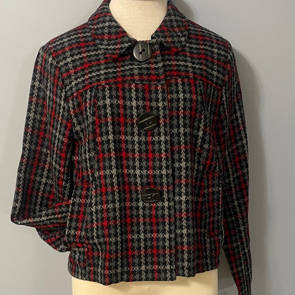 Women's Houndstooth Plaid Blazer